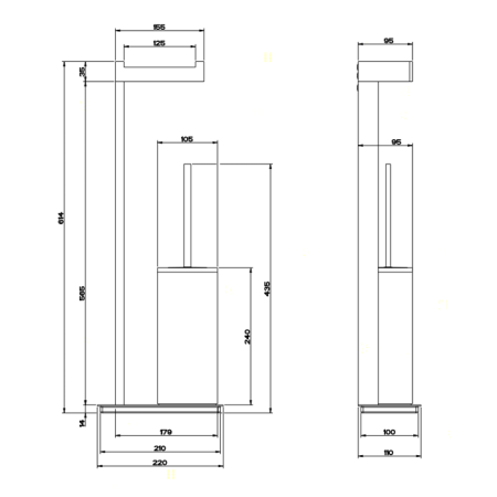 Стойка с бумагодержателем и ершиком Gessi Rettangolo 20933#031
