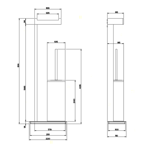Стойка с бумагодержателем и ершиком Gessi Rettangolo 20933#031 - фото 2