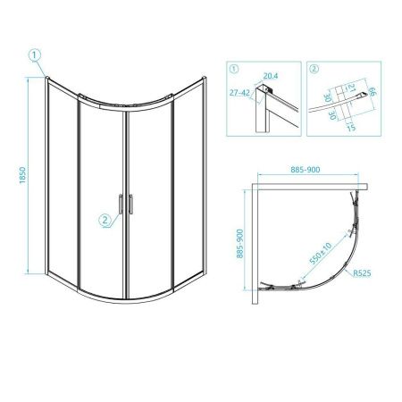 Душевой уголок RGW Classic 06095399-11 90х90 стекло прозрачное профиль хром без поддона