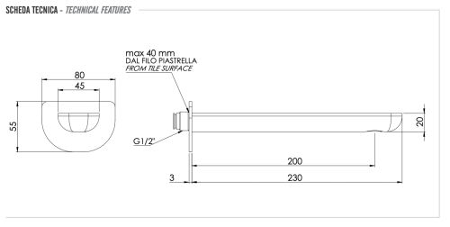 Излив Remer Infinity 91IL настенный хром - фото 2