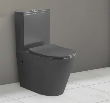 Унитаз напольный с бачком Cerutti SPA CT9865 черный с сиденьем микролифт безободковый каскадный смыв