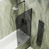 Душевая шторка на ванну Maybah Glass MGV-128-6у 35х140 стекло тонированное профиль черный ориентация универсальная