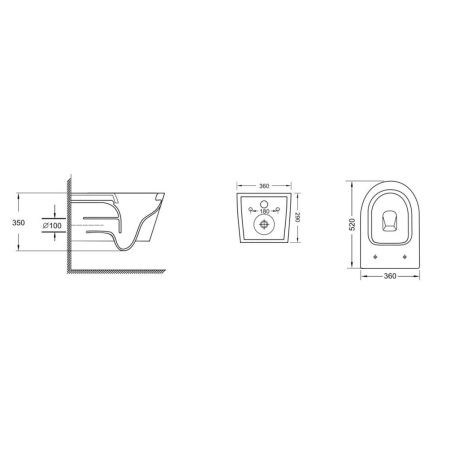 Унитаз подвесной Grossman Торнадо GR-4499SQ белый с сиденьем микролифт безободковый смыв торнадо