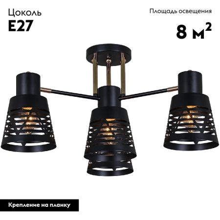 Люстра потолочная Reluce 06074-3.3-04 BK+FG