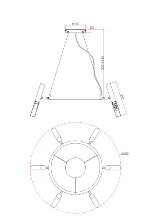 Люстра подвесная Freya Match (Матч) FR6109PL-06G