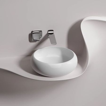 Раковина из сантехнического фарфора Ceramica Nova ELEMENT CN6050MW 40х40 накладная цвет белый без отверстий под смеситель