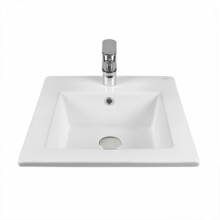 Раковина из сантехнического фарфора Bond Cube S06-410 40х40 встраиваемая цвет белый 1 отверстие под смеситель