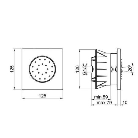 Форсунка для душа Almar Emotion Square E044085.CR