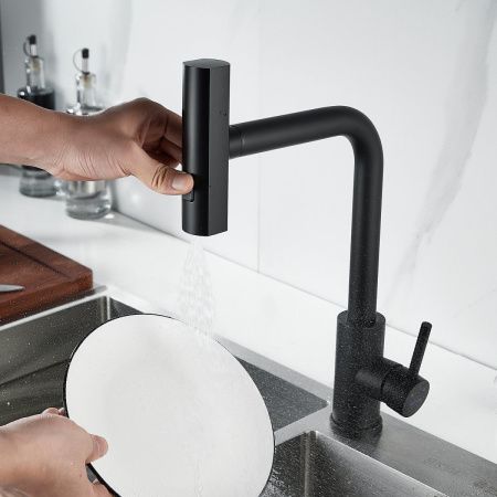 Смеситель для кухни Shevanik S263H на мойку черный