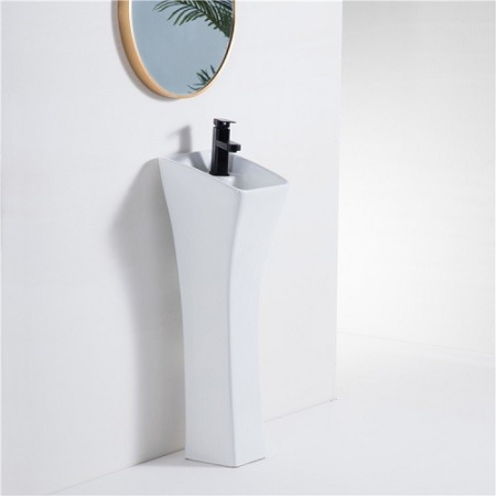 Раковина из санфаянса CeramaLux M9012 27х32 напольная цвет белый 1 отверстие под смеситель