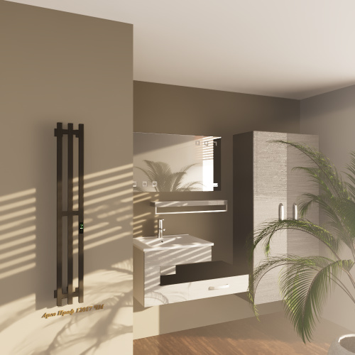 Полотенцесушитель Altasan АргоПроф АргоПроф12017ЧМ подвесной 17х121 электрический черный муар - фото 2