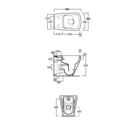 Чаша унитаза приставная Simas Baden Baden BB01bi цвет белый без сиденья безободковая душевой смыв