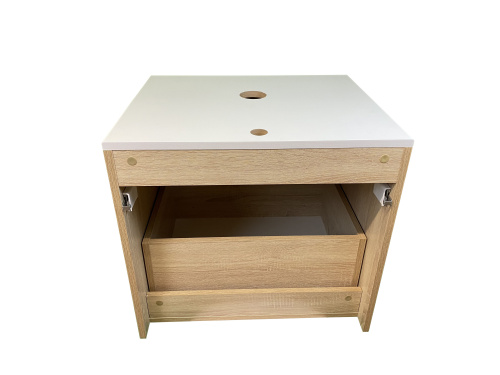 Тумба под раковину Sintesi STL.W7009 60х55х50 подвесная цвет бежевый/светло-бежевый/светло-желтый - фото 5