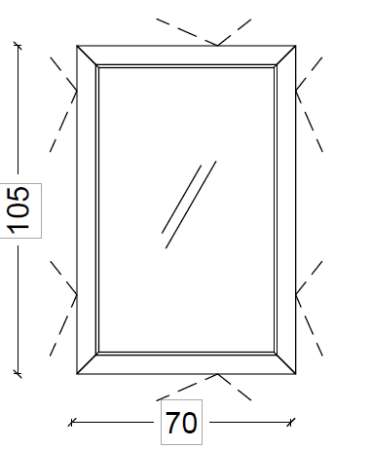 Зеркало Armadi Art Lucido 567-WW 70х110