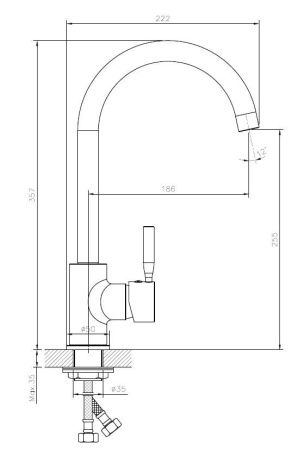 Смеситель для кухни Esko Fresco FR 519 W на мойку белый