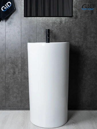 Раковина керамическая Gid Autonomo 81102 46х46 напольная цвет белый 1 отверстие под смеситель