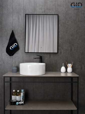 Раковина керамическая Gid Esfera 51212 40х40 накладная цвет белый без отверстий под смеситель