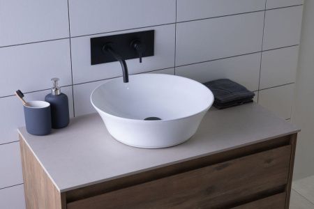 Раковина керамическая Aquanet Smart SMART-1 40х40 накладная цвет белый без отверстий под смеситель
