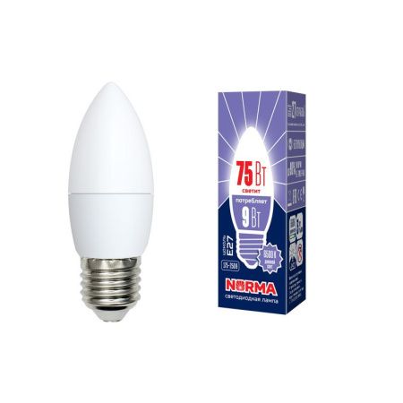 Лампа светодиодная Volpe LED-C37 LED-C37-9W/DW/E27/FR/NR картон
