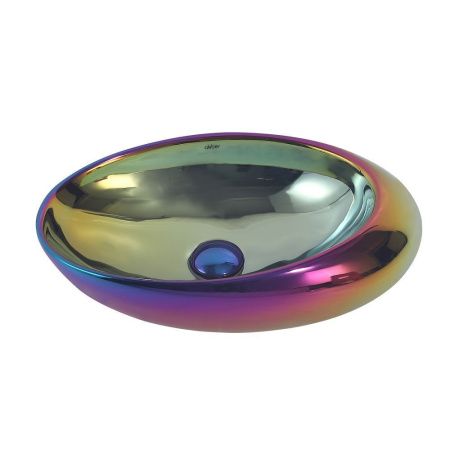 Раковина из сантехнического фаянса Abber BEQUEM AC2107Regen 50х30 накладная цвет хамелеон без отверстий под смеситель