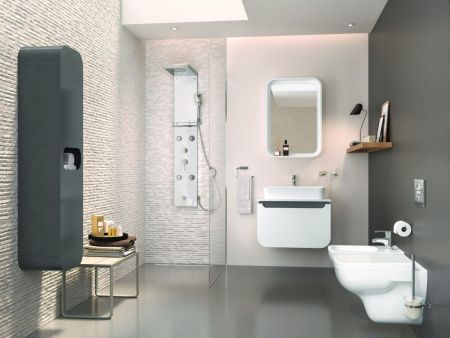 Шкаф-пенал Creavit Pion Plus PN2160.01.GR 40х160 подвесной цвет серый