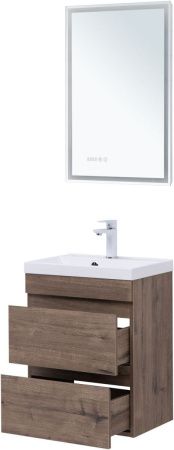 Тумба под раковину Aquanet Нота NEW 00334190 50х30 подвесная цвет коричневый