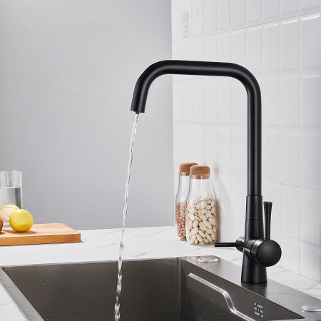 Смеситель для кухни Shevanik S528H на мойку черный