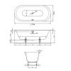 Ванна стальная Bette Lux Oval 3465-000 PLUS 170х75 отдельностоящая овальная без ножек