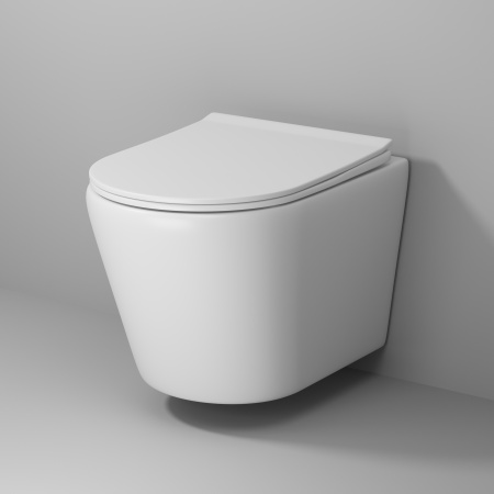 Унитаз подвесной Grossman Fly GR-4478MS белый матовый с сиденьем микролифт безободковый каскадный смыв