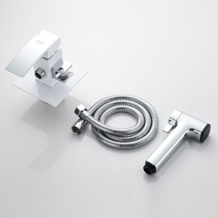 Гигиенический душ со смесителем Rose R1505F-2 белый/хром