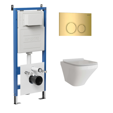 Инсталляция + кнопка смыва + унитаз Grossman Galaxy 97.4440S.01.300