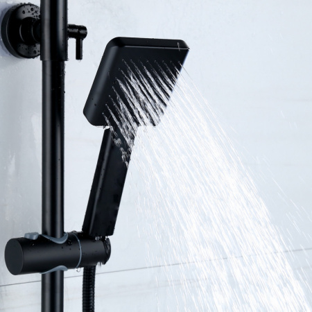 Душевая стойка Bond Cube B01-8488 настенная цвет черный матовый