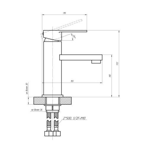 Смеситель Сантаком StOmega 3317 на раковину хром - фото 3