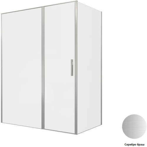 Душевой уголок Allen Brau Priority 3.31038.BA + 3.31044.BA 160х90 стекло прозрачное профиль серебро брашированное без поддона - фото 5