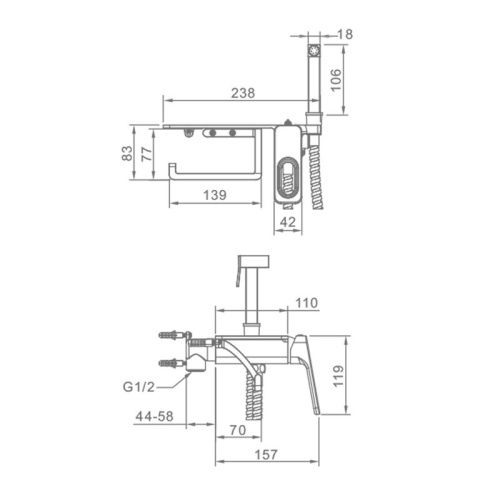 Гигиенический душ со смесителем Raglo R51.55.03 сатин золотой - фото 2