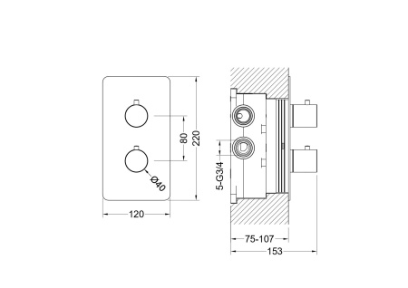 Смеситель для ванны Aquatek Европа AQ1393BGM встраиваемый в стену черный хром с термостатом
