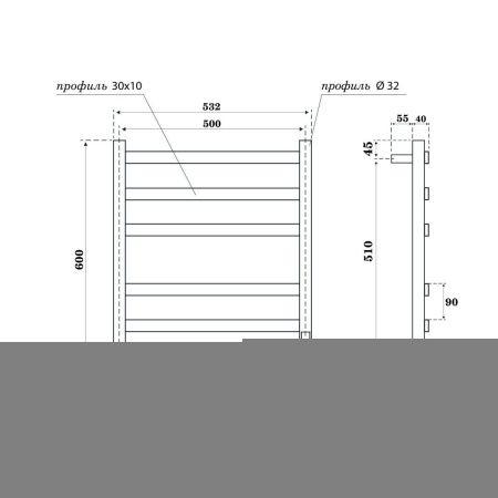 Полотенцесушитель электрический Point Антея PN17856W 55х60 белый