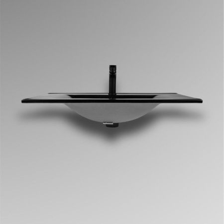 Раковина из сантехнического фарфора Bond Cube S05-808 80х50 встраиваемая цвет черный 1 отверстие под смеситель