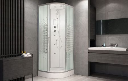 Душевая кабина AvaCan L901GM+EL 100х100 четверть круга с крышей ориентация универсальная