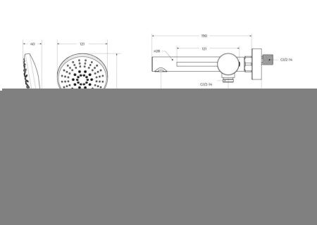 Смеситель Cezares RELAX RELAX-VD-IN настенный сатин