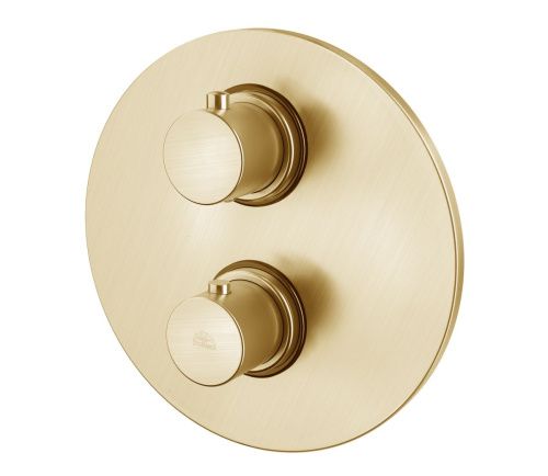 Смеситель для ванны с душем Paffoni Light LIQ019HGSP встраиваемый в стену золото с термостатом