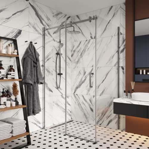 Душевой уголок Cerutti SPA CEZA'S120 120х90 стекло прозрачное профиль хром глянцевый - фото 4