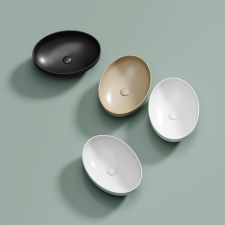 Раковина из сантехнического фарфора Ceramica Nova ELEMENT CN6056 50х36 накладная цвет белый без отверстий под смеситель