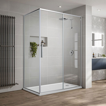 Душевой уголок Vincea Slim-U VSR-2SU9012CL 120х90 стекло прозрачное профиль хром глянцевый без поддона