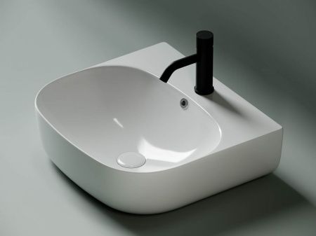 Раковина из сантехнического фарфора Ceramica Nova ELEMENT CN5011 50х40 накладная цвет белый 1 отверстие под смеситель