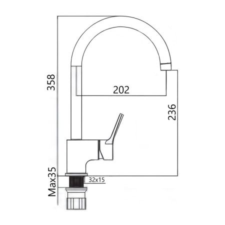 Смеситель для кухни Maretti Elena EA31RZZ163 на мойку хром