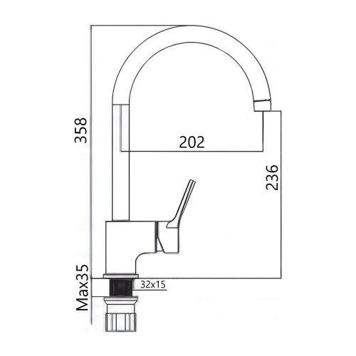 Смеситель для кухни Maretti Elena EA31RZZ163 на мойку хром - фото 3