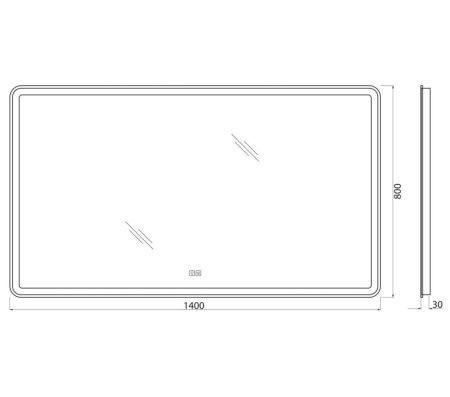 Зеркало с подсветкой и антизапотеванием BelBagno SPC-MAR-1400-800-LED-TCH-WARM 140х80 подвесное