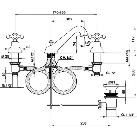Смеситель Cisal Arcana Ceramic AC00102021 на раковину хром