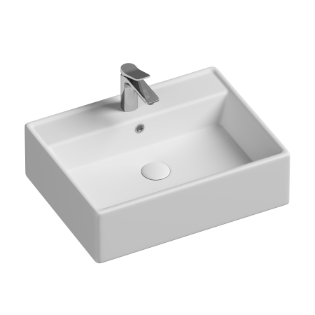 Раковина из сантехнического фарфора Ceramica Nova ELEMENT CN6046 59х45 накладная цвет белый 1 отверстие под смеситель